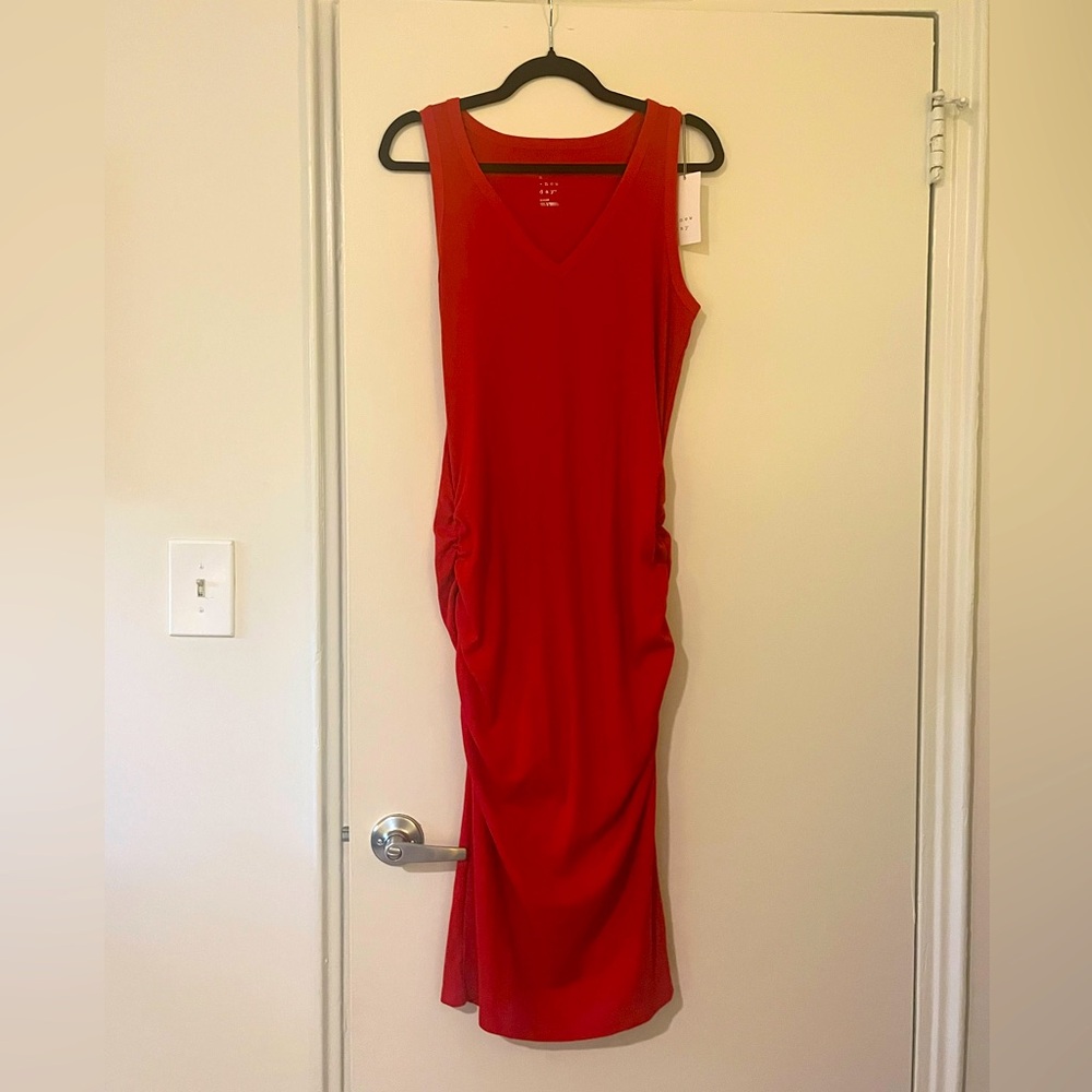 NWT a new day Vibrant Red Fitted Midi Dress - Size L